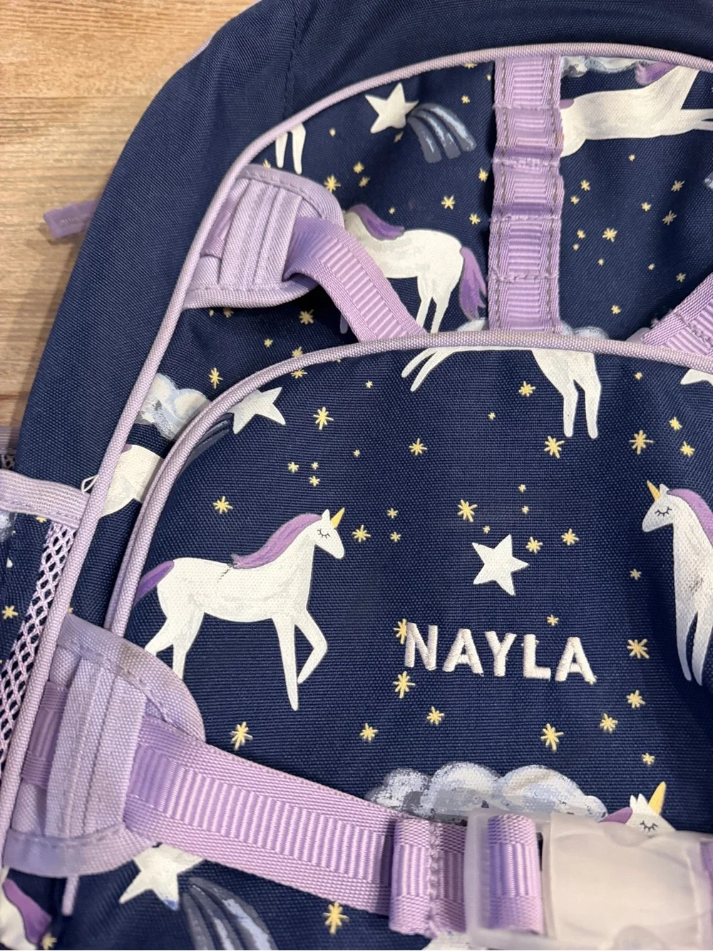 Pottery Barn Kids Unicorn Backpack - Navy & Lavender